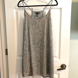 Aqua silver sequence dress